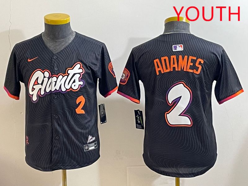 Youth San Francisco Giants 2 Adames Black Joint Name 2025 Nike MLB Jersey style 6